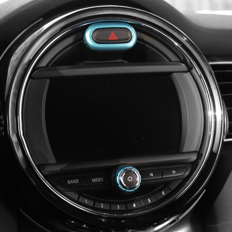 Car Warning Light Button Sticker For MINI Cooper ONE F54 F55 F56 F57 F60 Central Control Radio Knob Cover Decoration Accessories