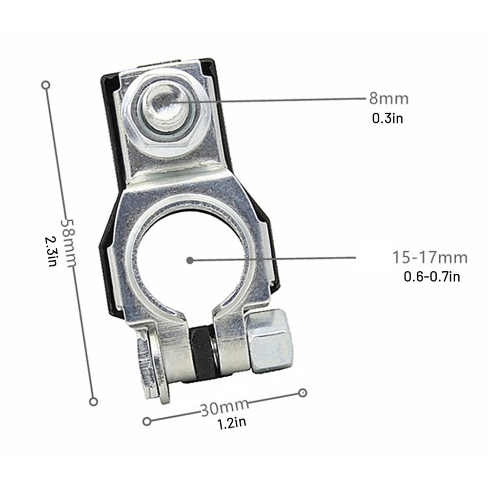 Conector de Clip de abrazadera de Terminal de batería automotriz, 2 uds., para coche, caravana, barco, Clip de cobre, tornillo, piezas de automóvil, accesorios para vehículos