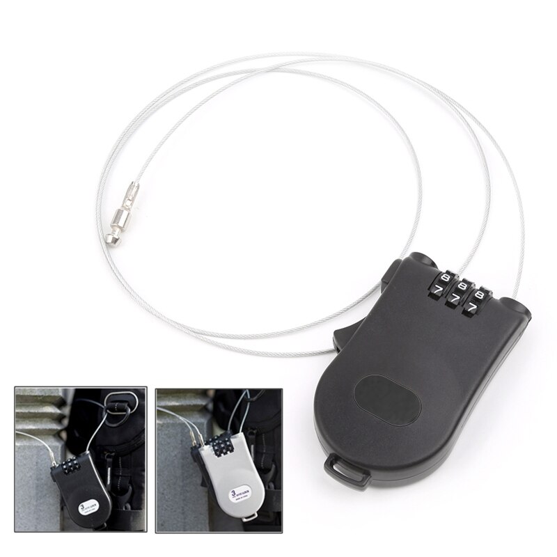 Retractable Wire Rope Password Lock Combination Coded Locker Outdoor Keyed Padlock