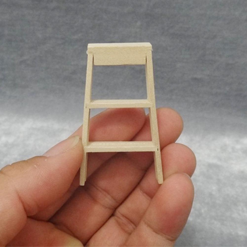 1:12 Dollhouse Ladder Miniature Furniture Wooden Ladder Photography Props Foldable Wooden Ladder for Children Courtyard Garden