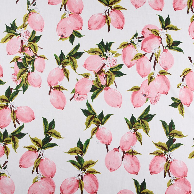 3 colors lemon vintage fabric Retro style fabric Calico Printed cotton fabric for DIY Bag 1 order=50cm*140cm