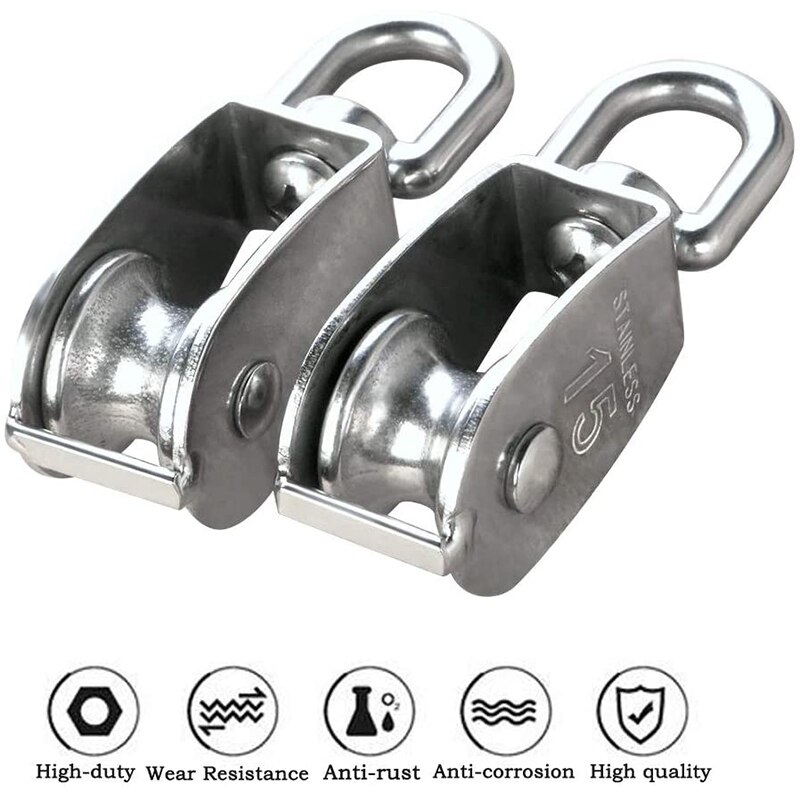 6 stuks  m15 enkele katrolblokken hangende draad sleepwiel draaibare hijsdraad kabel katrol rol