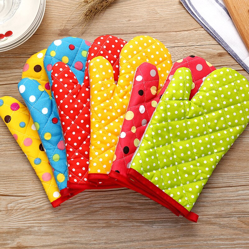 Guantes de algodón para horno, manoplas aislantes para hornear, barbacoa, microondas, cocina, almohadillas, herramienta de cocina