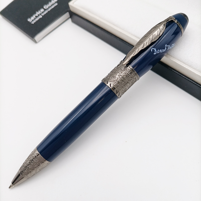 Luxe rollerball balpen met vulpen, model mb, esdoornblad op penclip, schrijfwaren voor zakelijk gebruik, school, kantoor.: Lichtgeel / Bruin