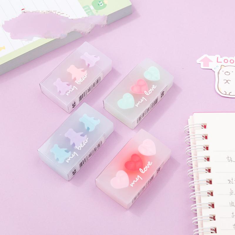 Effaceur de papeterie coréen Kawaii, soins créatifs, ours correcteur mignon, fournitures scolaires, du jour des enfants