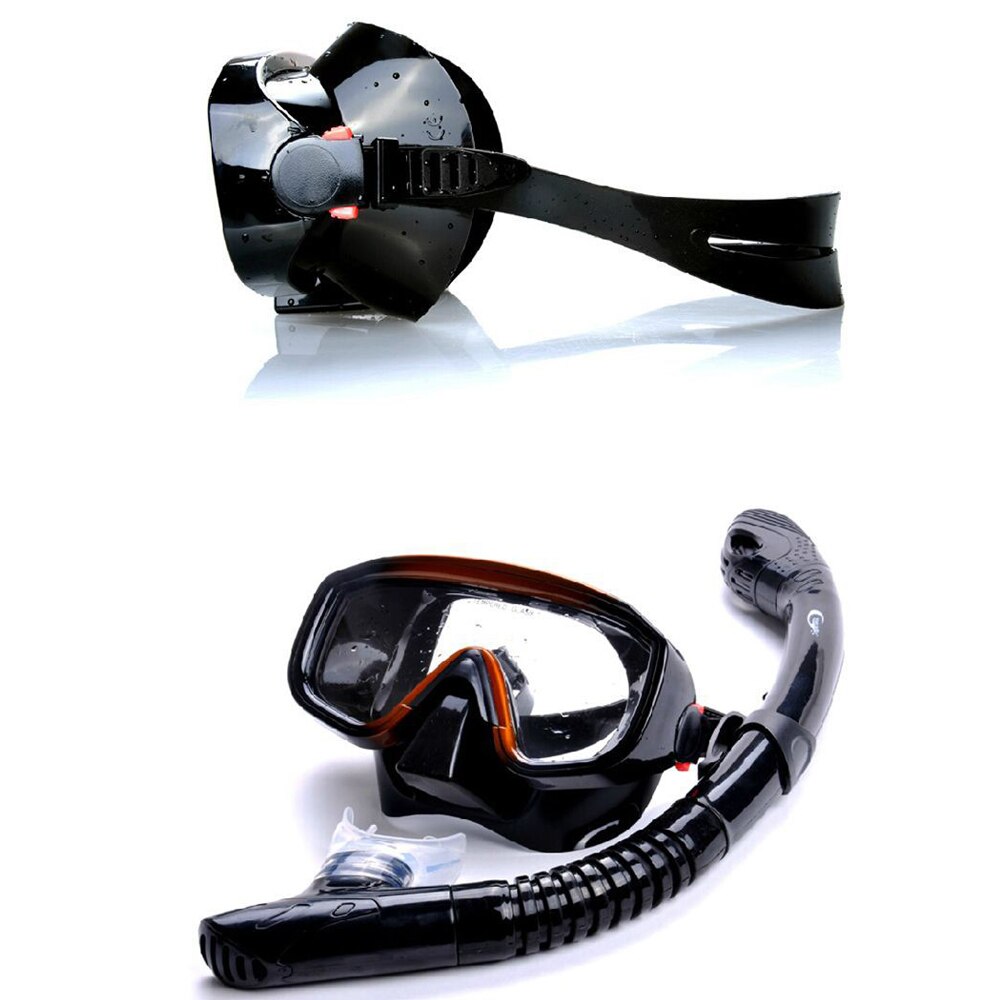 Dive Mask - Silicone Snorkel Set - 400mm Tube Length - Tempered Glass Lens - Water Sports Gear