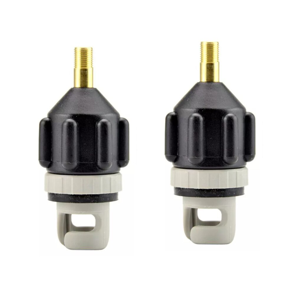 Adaptador de válvula de aire duradero para tabla de SUP, resistente al desgaste, para bote de remos, Kayak, nailon, 1/2 piezas: 2pcs Black