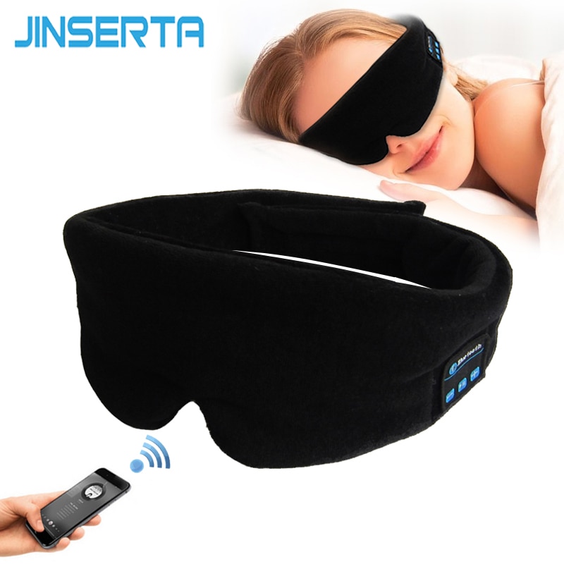 JINSERTA Draadloze Stereo Bluetooth Oortelefoon Slaap Masker Telefoon Hoofdband Slaap Zacht Oortelefoon voor Slapen Oogmasker Muziek Headset