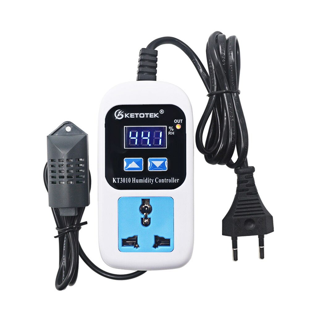 Enchufe controlador Digital de humedad para higrómetro, higrómetro, salida de Control de humedad, 99% V, 110V, 10a con Sensor de humedad, 0 ~ 220 RH