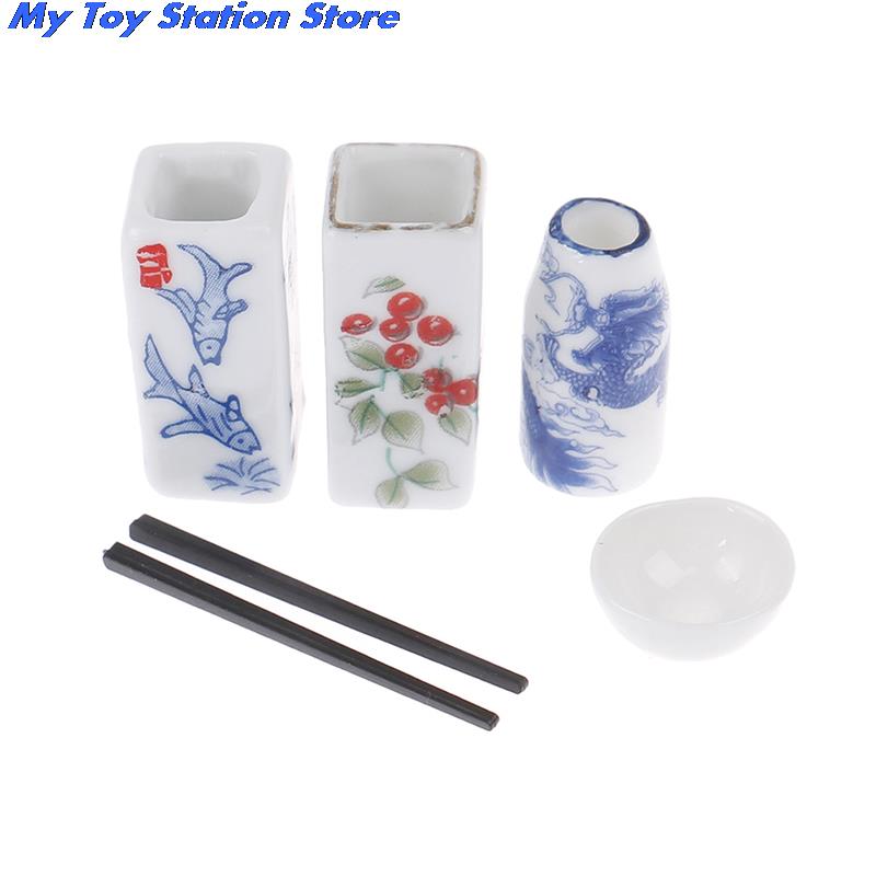 1:12 mini porta bacchette in ceramica miniatura per Astuccio delle bambole accessori casa delle bambole mini mobili da cucina accessori di simulazione giocattolo