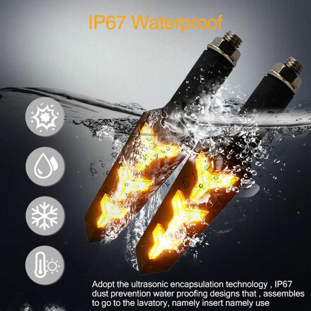 2 teile/satz Universal- Motorrad LED Blinker Lange Kurze Blinker Anzeige Lichter Scheuklappen Blinker Bernstein Farbe Zubehör