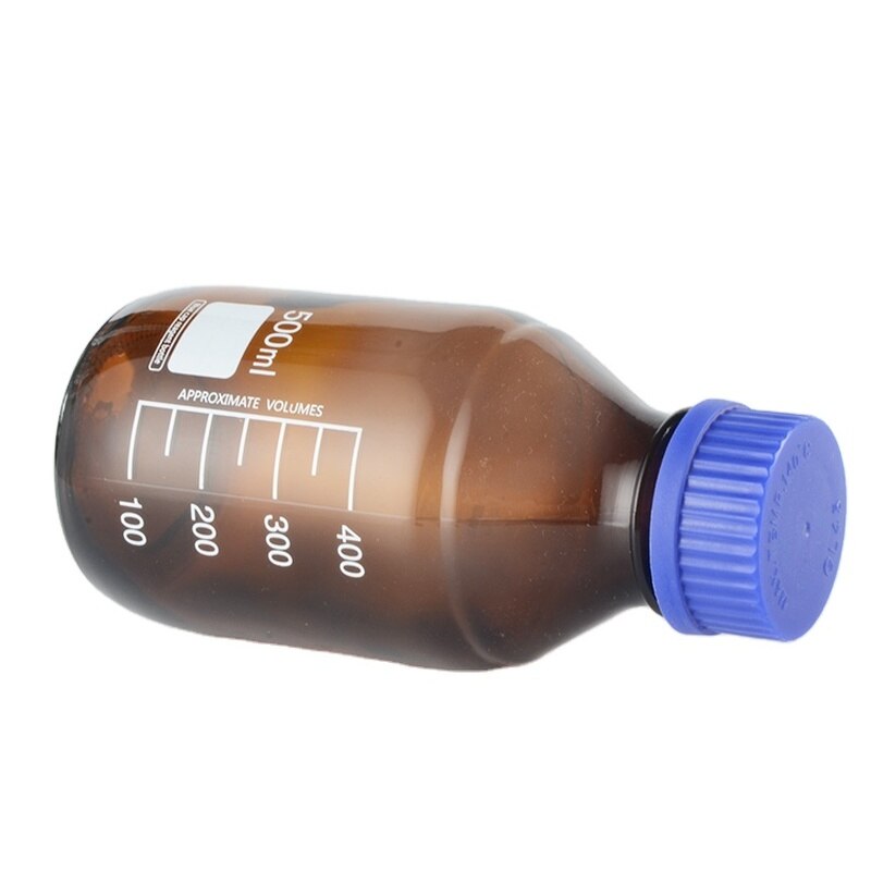 Laboratory High 50ml 100ml 250ml 500ml 1000ml Glass Reagent Bottle Brown Screw Glass Reagent Bottle