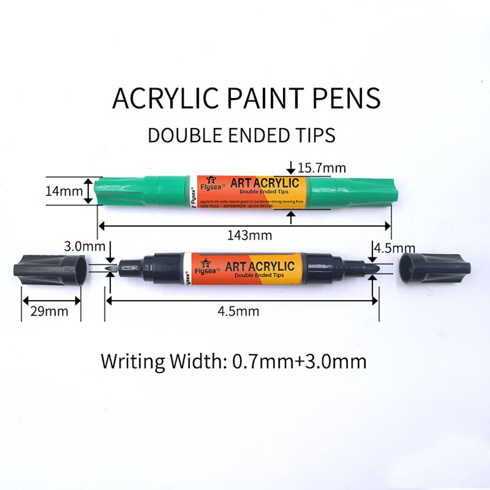 Acryl Verf Pennen, 12 Pack Acryl Verf Marker Pennen Waterdichte Acryl Marker Pennen Set 0.7Mm &amp; 3 Mm Tips, diy Ambachtelijke Verf Pennen