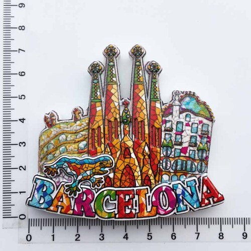 Recuerdos de turismo mundial y urbano de hitos españoles, decoración de imán para nevera de Barcelona, Madrid, Granada, Sevilla, Toledo, Córdoba, España: 9