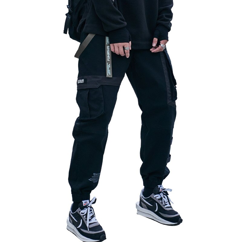 neue Hüfte hüpfen Jogger Ladung Hosen Männer Harem Hosen Multi-Tasche Bänder Baumwolle Mann Jogginghose Streetwear lässig Herren hosen