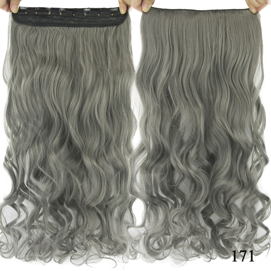 Soowee 60cm Lange Synthetische Haar Clip In Hair Extension Hittebestendige Haarstukje Natuurlijke Golvend Haar Stuk: 171