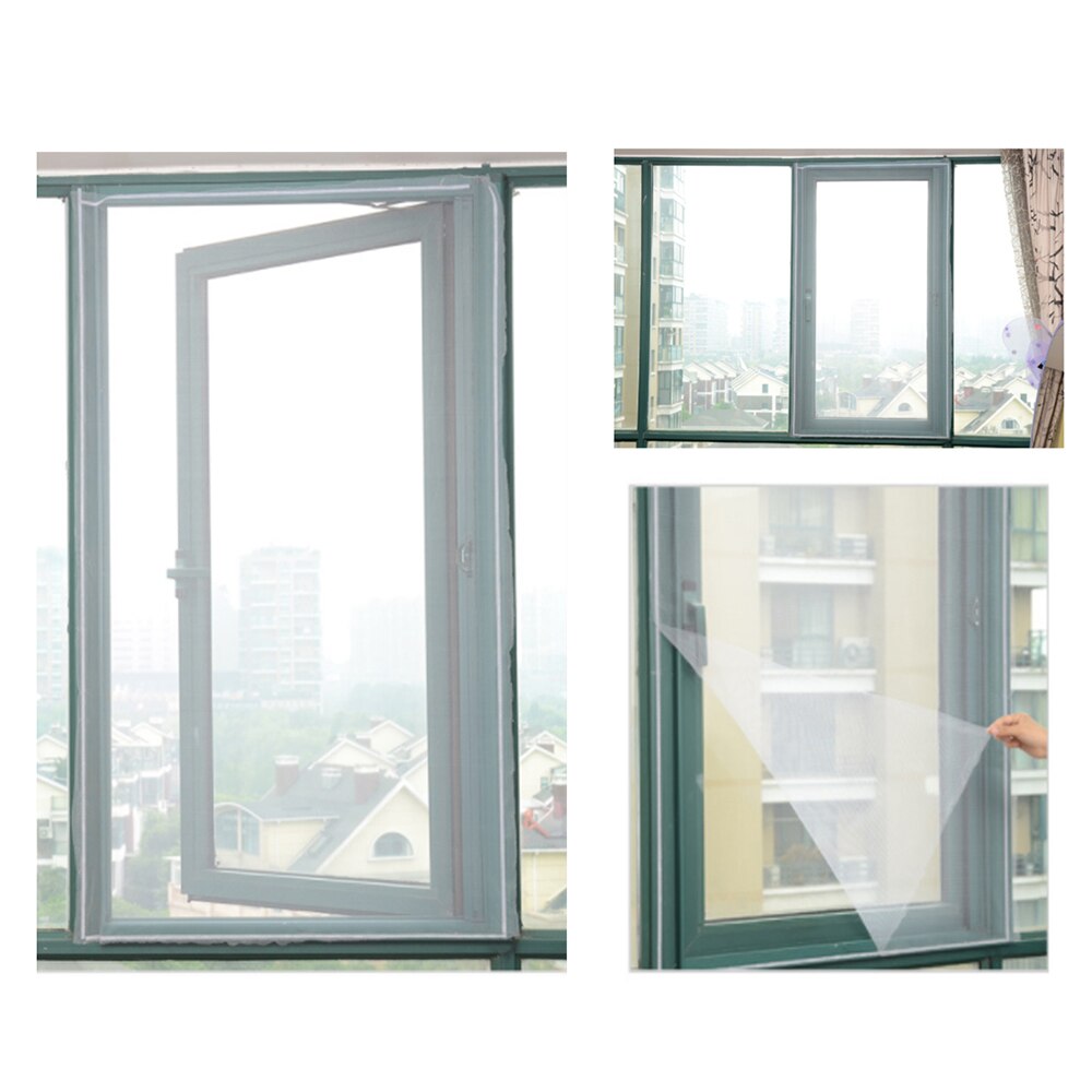 Removable DIY Window Screen Summer Anti-Mosquito Net Washable White Window Screening Simple Invisible Window Screen Net