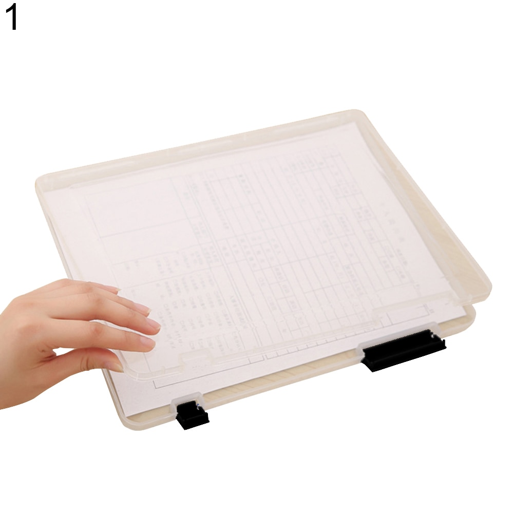Transparent Storage Box Clear Plastic Document Paper Filling Case A4 File Box School Supplies