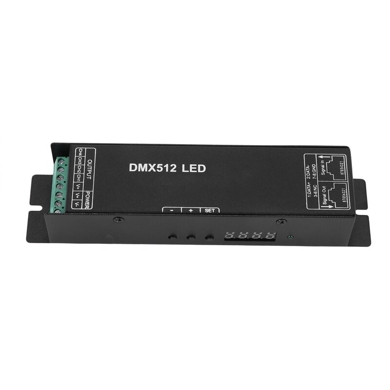 Abgn -Dmx 512 Digitale Display Decoder, dimmen Driver Dmx512 Controller Voor Led Rgbw Tape Strip Licht Rj45 Verbinding Dc12-24V