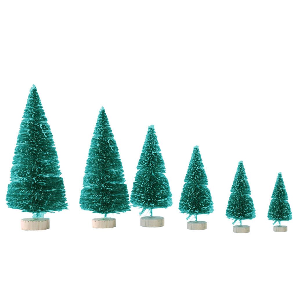 48Pcs Lot Mini Kerstboom Sisal Zijde Ceder Home Decor Kleine Kerstman Sneeuw Vorst Huis Desktop Nieuwjaar Ornament levert