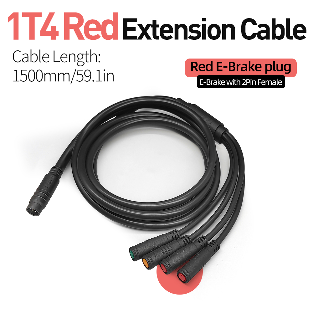 Controlador de Cable impermeable para bicicleta eléctrica 1T4/1T5, luz Ebrake, pantalla de acelerador, accesorios de conversión de Cable para bicicleta eléctrica: Caqui oscuro