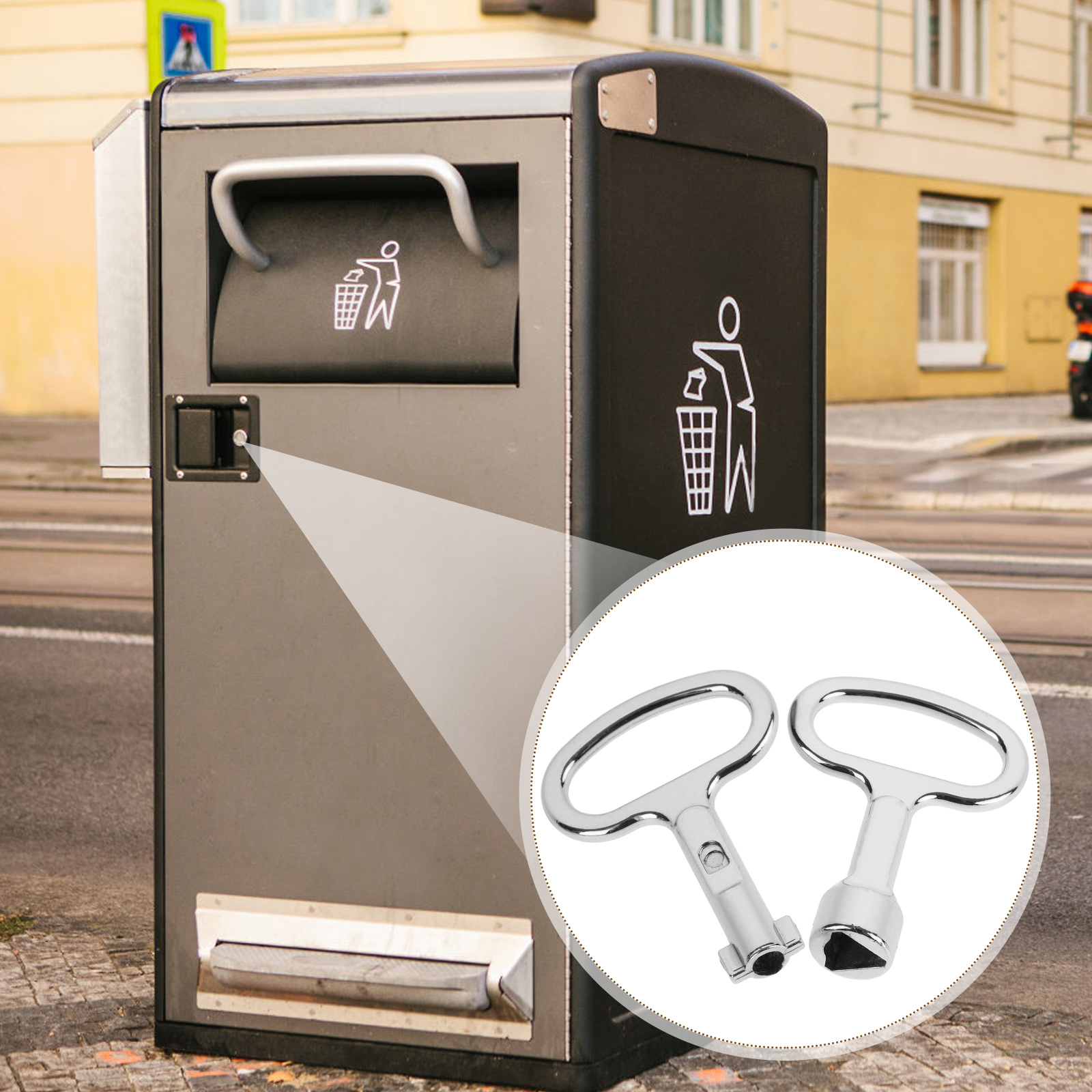 8-teiliges Verteilerkasten-Schlüssel-Dreieck für elektrische Schränke, Heizkörper, Schwanz, Luft, Sanitär-Werkzeug, Schrankschlüssel für Blutkasten
