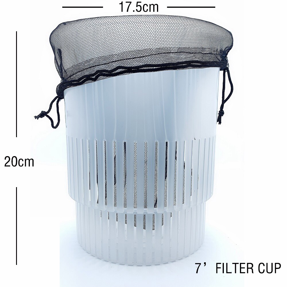 Soporte para calcetines y filtro de Acuario, Burbuja Magus, rejilla para filtro de pecera, bolsas de calcetines, cesta de plástico transparente de 4 pulgadas y 7 pulgadas: 7 inch cup