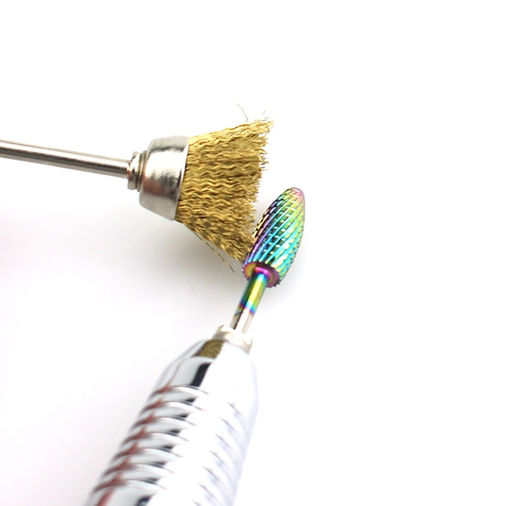 1 stücke Nagel Bohrer Metall Pinsel 3/32'' Dreh Manikübetreffend Elektrische Bohrer Werkzeuge Kupfer Draht Reinigung Nagel Kunst Zubehör