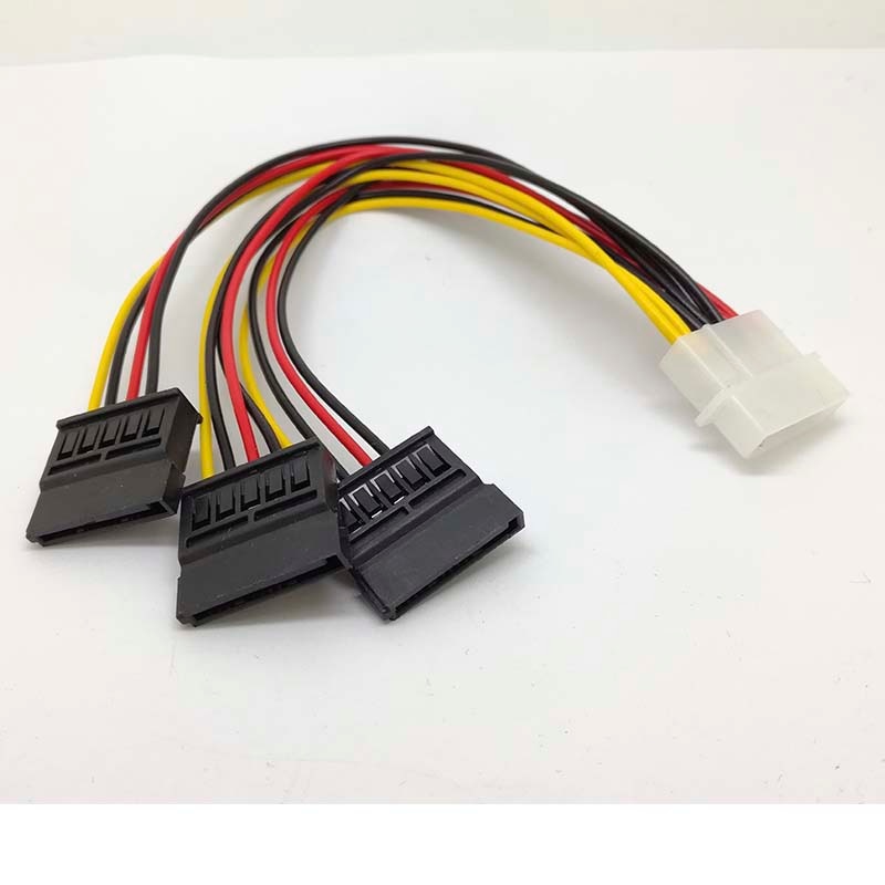 4 Pin Ide Molex Naar 3 Seriële Ata Sata Power Splitter Kabel Connectors