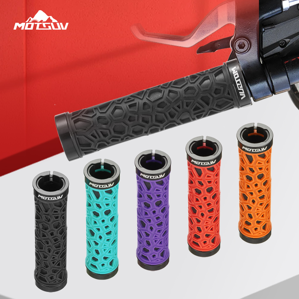 Empuñaduras huecas para bicicleta de montaña, empuñadura de manillar de goma antideslizante con bloqueo Bilateral, empuñaduras de manillar para bicicletas Bmx