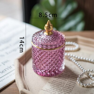 Krystal smykker opbevaring tank glas sukker krukke halskæde ring beholder arrangør praktisk snack frisk dåser køkken dekorationer: 3