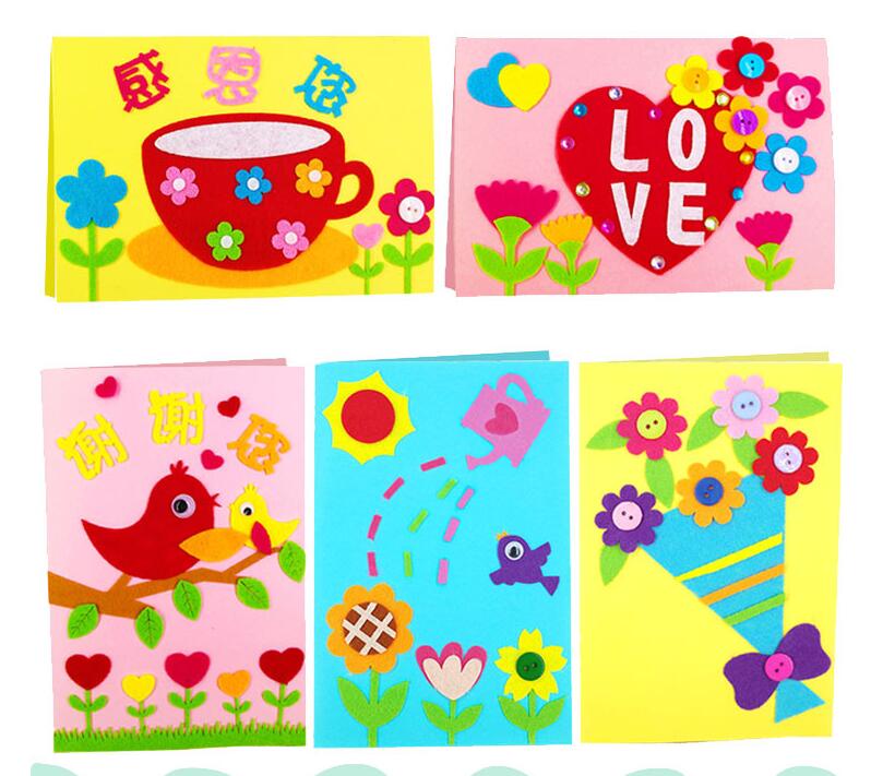 Kinderen Cartoon DIY Sticker Speelgoed Non-woven Vilt Collage Leuke DIY Wenskaart Craft Decoratie Stickers Educatief GYH