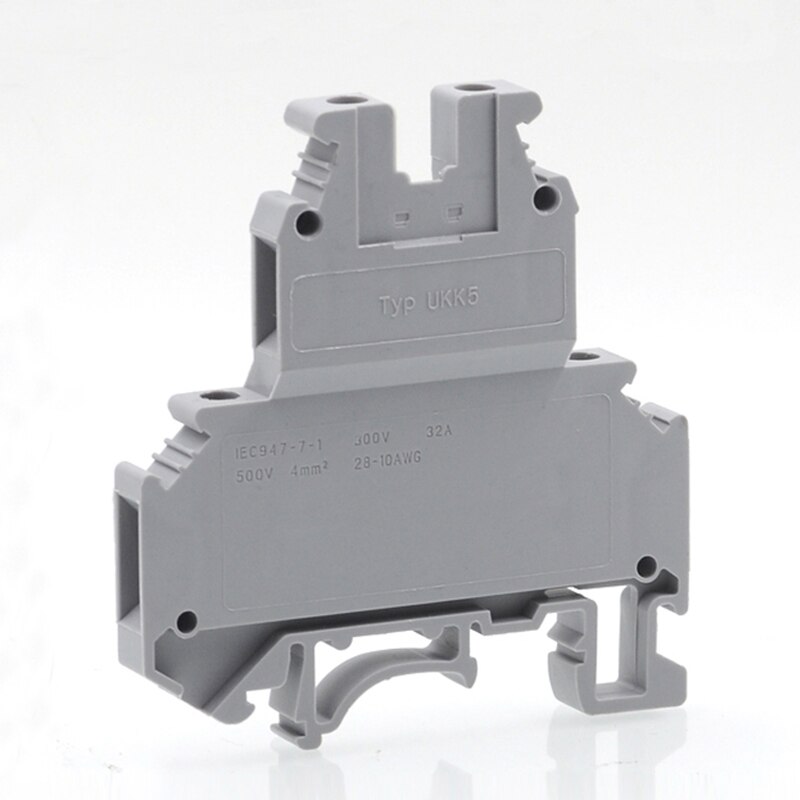 50Pcs Din Rail Dual Row Screw Terminal Blocks UKK5 Morsettiera Electrical Wire Double Deck Terminals Block Connector Bornier 32A