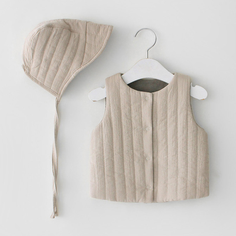 peuter meisjes vest herfst winter dubbele lagen katoen kinderen vest voor meisjes jassen jas prinses vest kinderen: beige / 24M