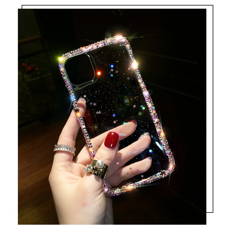 Für iPhone 11 Fall Strass Diamant Glitter Bling Stern Fall Für IPhone 13 12 SE 11 Pro MAX X XR XS 7 8 Plus Abdeckung Capa