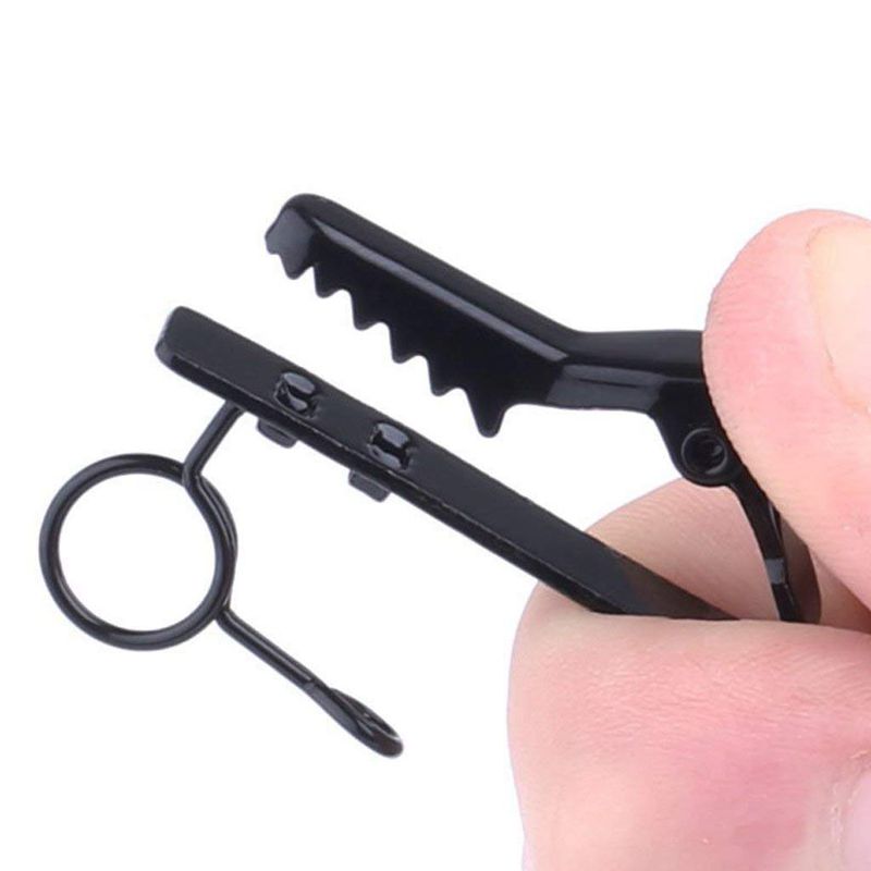 5 Pcs anello Mini 7.5mm supporto per Clip per microfono fermacravatta Clip per collare pratico (nero)