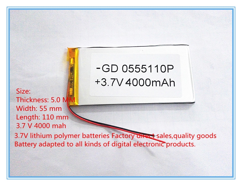 3.7 V lithium polymeer batterij 4000 mah grote capaciteit PDA tablet PC MID 5055110