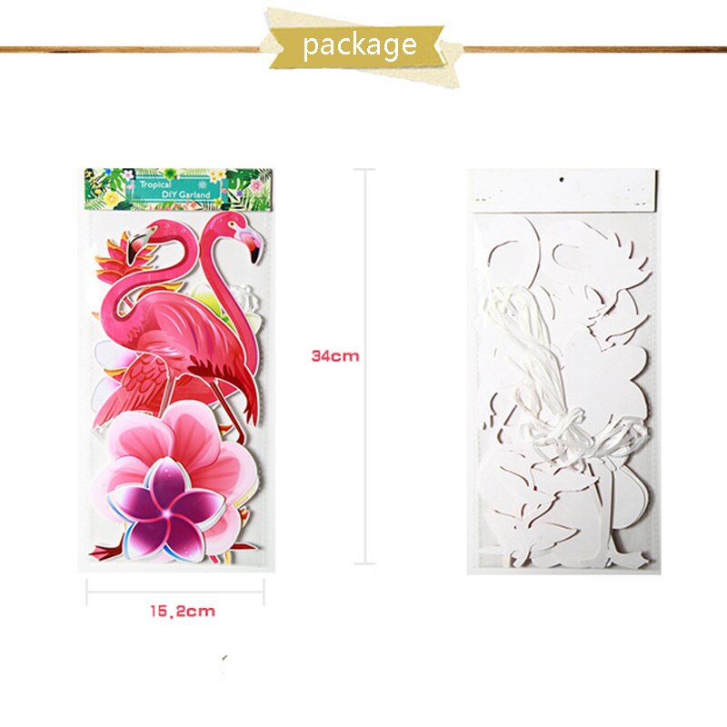 3M Coconut Leaves Flower Garland Flamingo Paper Banner for Hawaiian Tropical Party Wedding Hanging Decor Baby Shower Supplies 7z
