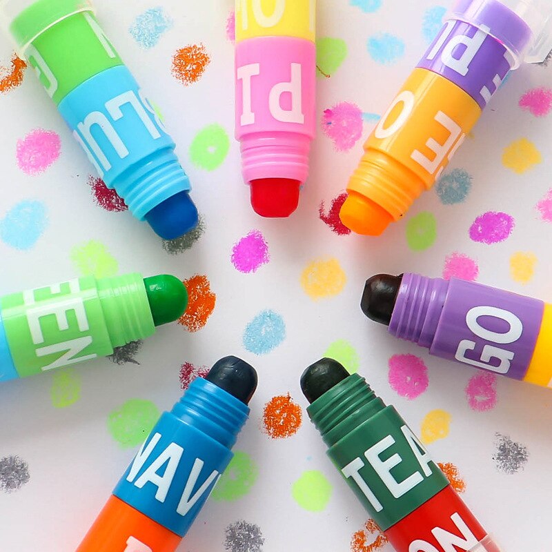 6color Splicing Solid Highlighter Crayon Bullet Fluorescent Graffiti Pen Students Writing Mark Journal Pens School Supplies