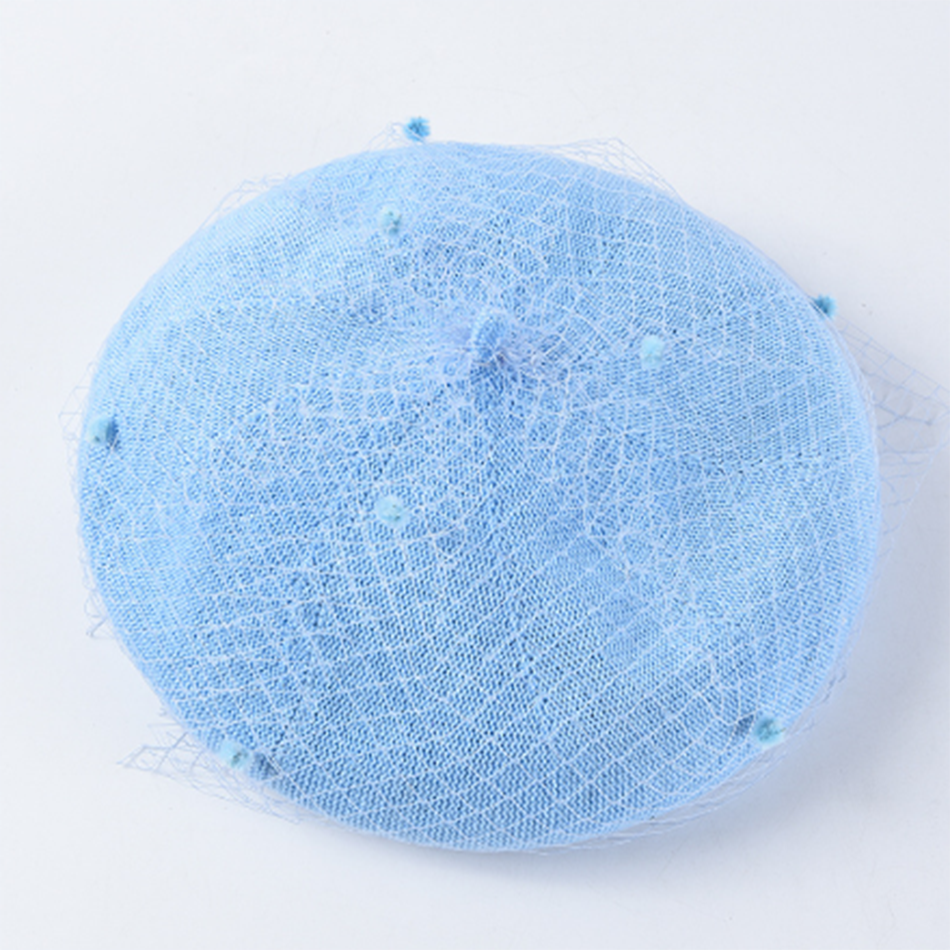 SHOWERSMILE femme béret bordeaux maille artiste chapeaux pour les femmes Style français concepteur de dames été peintre casquette: Sky Blue