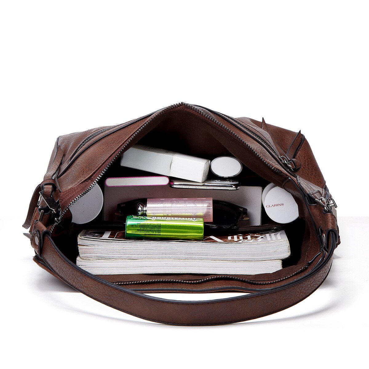 Frauen handtasche herbst und Winter neue schulter taschen für frauen multi Reißverschluss umhängetaschen mit quaste hobos tote taschen