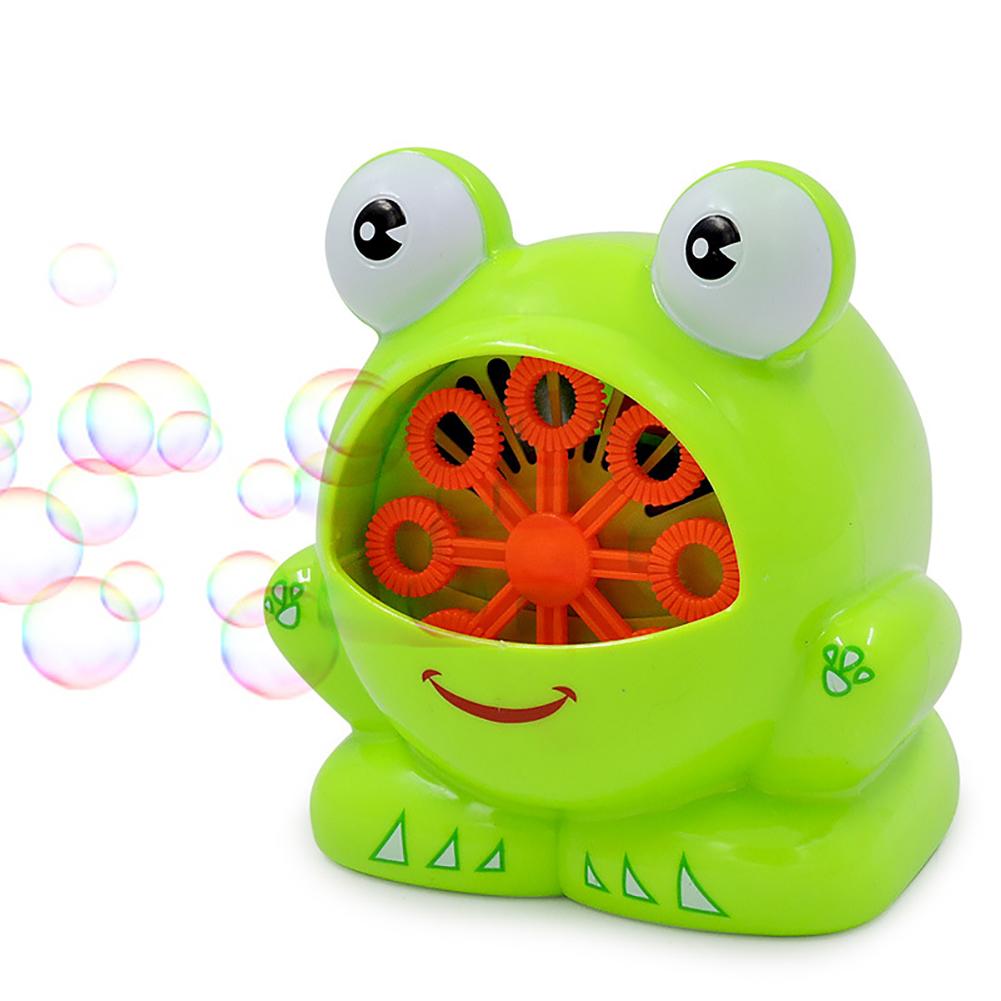 1Pc Portatile Durevole Del Fumetto Dei Bambini Rana Volante di Plastica A Forma di Bolla Automatica Creatore Ventilatore Giocattolo