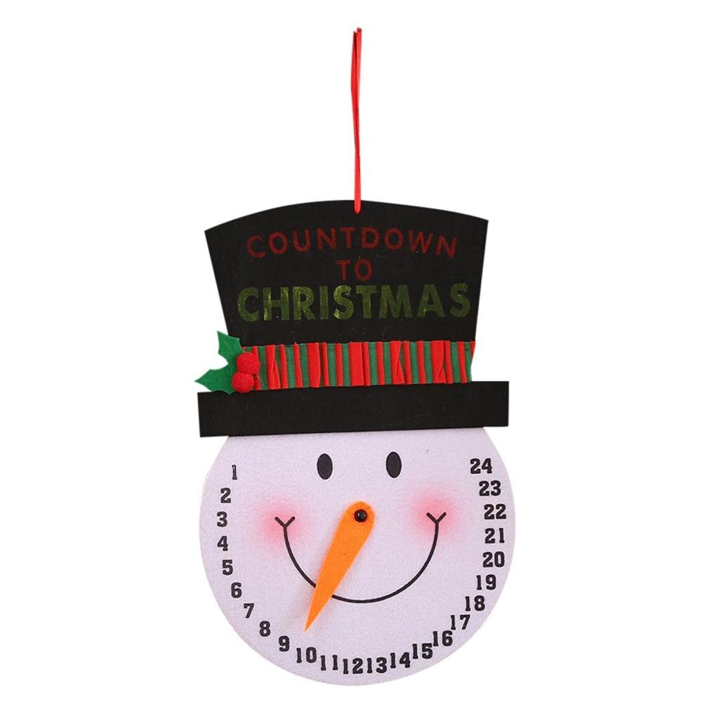 1PC Christmas Santa Snowman Shape Clock Wall Pendant Clock Home Decorations 18 Modern Number Rustic Wooden Wall Clock: B