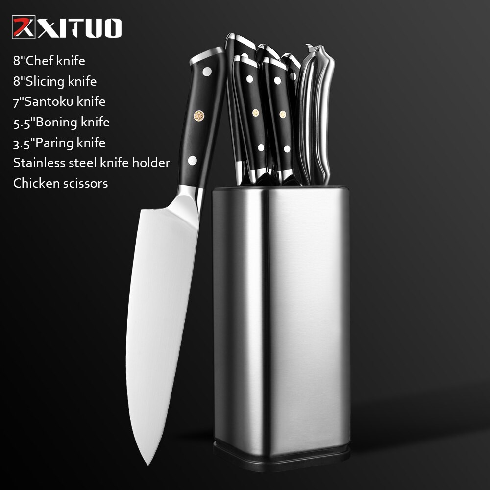 Xituo premium kjøkkenkniv sett høyytelses skarpt blad tysk stål kokkekniv verktøy santoku kniv hjemmelaget matlagingsverktøy