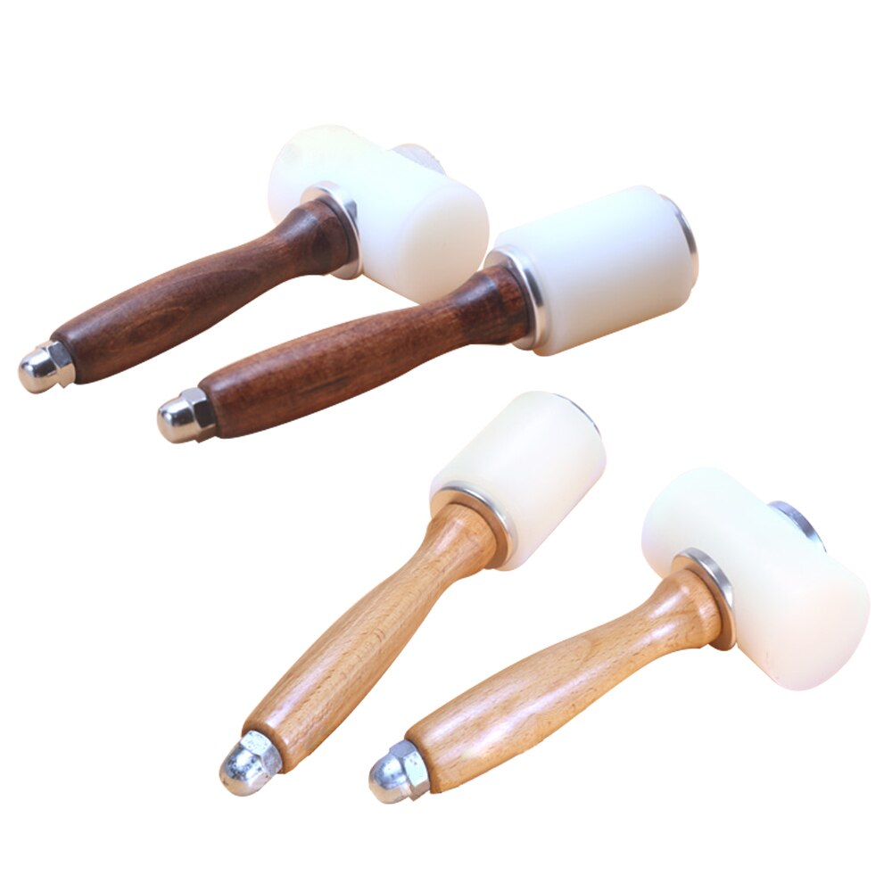 YUEWO Houten Handvat Nylon Hamer Kleine Houten Hamer-Leathercraft Carving Hamer Voor Stempelen Sew Lederen Koeienhuid Tool Kit