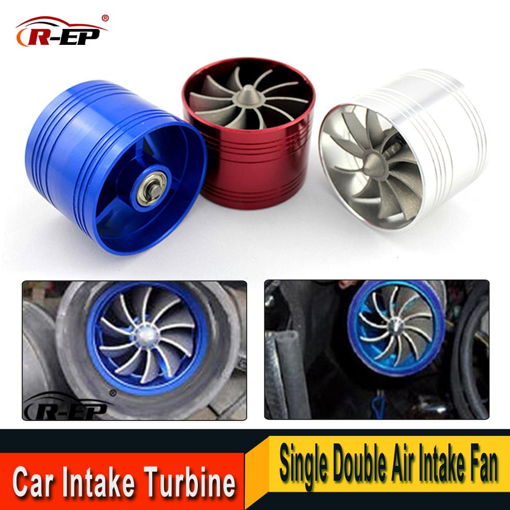 R-EP Air intake Turbo Kit Universal Car engine Turbine Single Double Air Filter Intake Saver Fan Supercharger Kits
