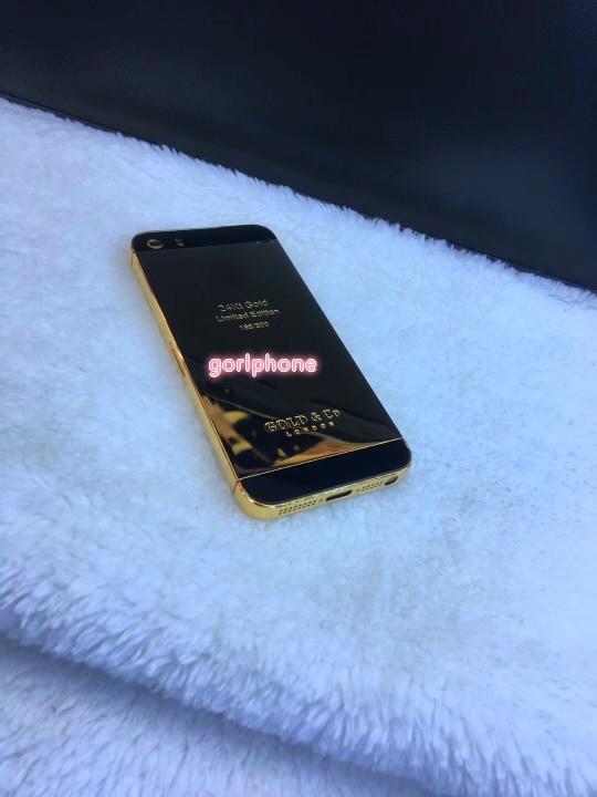 for phone5/5S and for phoneSE real gold 24ct gold plated original housing with GOLDCO DUBAI EDITION replacement back