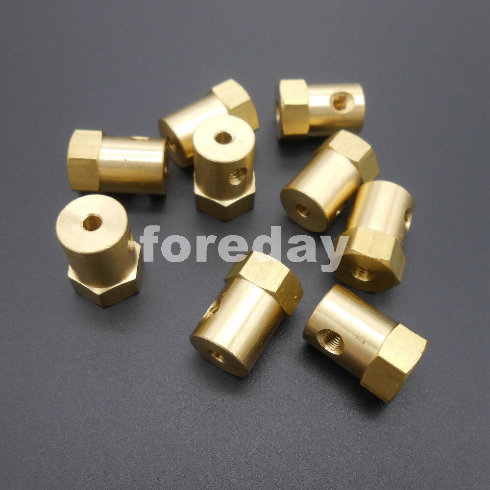 5PCS 7MM Wheel Shaft Motor Hexagonal HEX Coupling Coupler length 18mm M5 Brass + 2 spanners wrenches *FD253X5