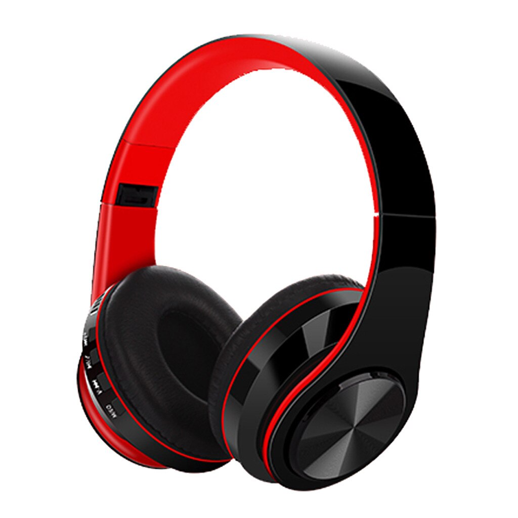 Sport Earphones for Video call gamer hi fi wireless headphones for Common Headphone Microphone headset Foldable For phone laptop: Red