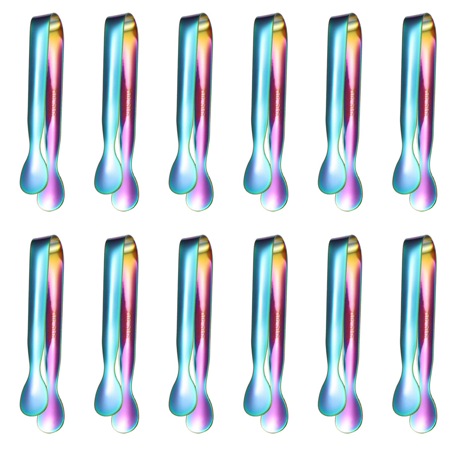 12Pcs Multicolored Mini Sugar Clips Small Ice Tongs Ice Clips Kitchen Tools For Tea Coffee Bar Kitchen Barbecue BBQ Clip